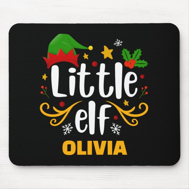 Tygraphy Little Elf Fun Family Matching T Shirt  Mouse Mat (Front)