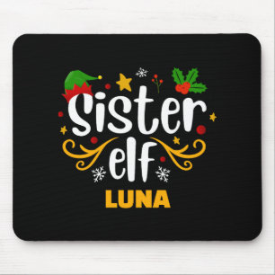 Tygraphy Sister Elf Fun Family Matching T Shirt  Mouse Mat