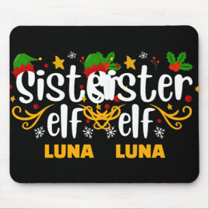 Tygraphy Sister Elf Fun Family Matching T Shirt  Mouse Mat
