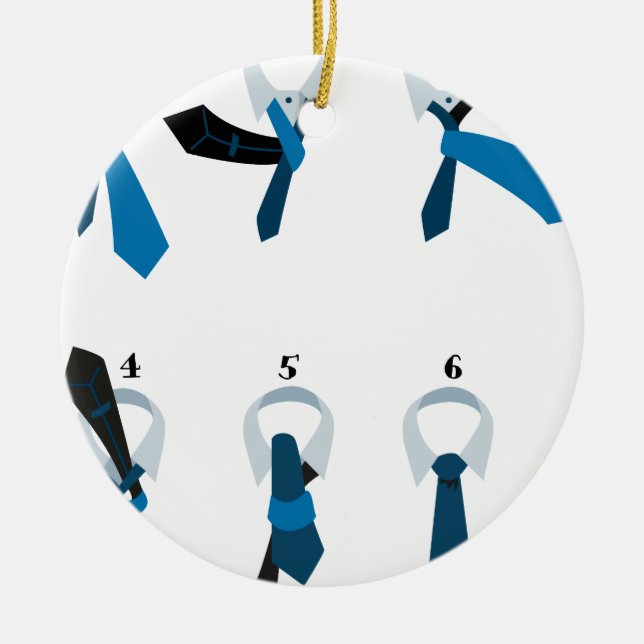 Tying A Necktie Ceramic Tree Decoration (Front)