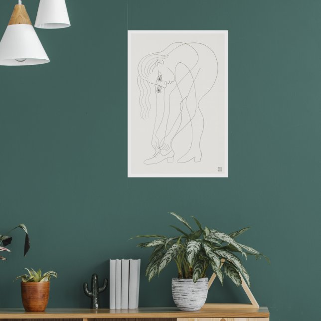 Tying Laces - Large Archival Drawing Print (Living Room 1)