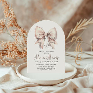 Tying the Knot Blush Pink Bow Bridal Shower Invitation