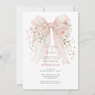 Tying The Knot Blush Pink Bridal Shower Invitation