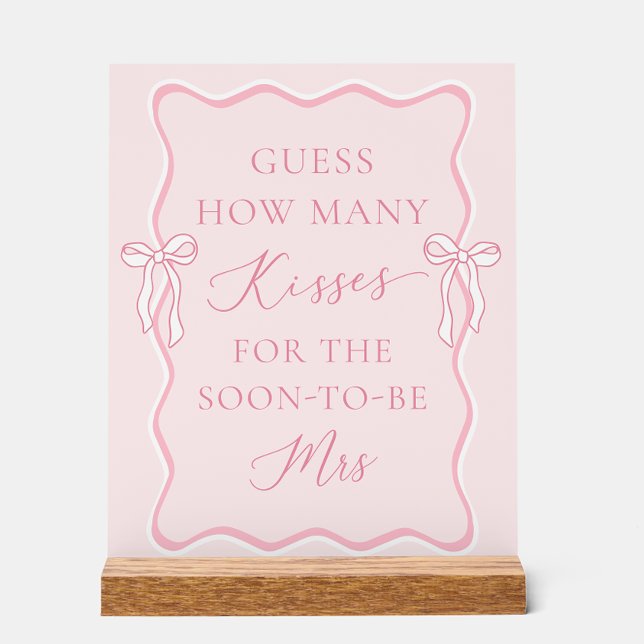 Tying the Knot Bridal Shower Guess How Many Kisses Acrylic Sign (Creator Uploaded)