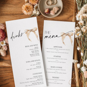 Tying the knot Bridal Shower Menu neutral bow
