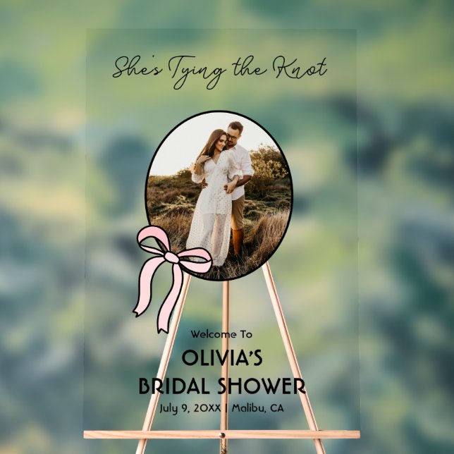 Tying the Knot Bridal Shower Welcome Sign Acrylic  (Neutral)