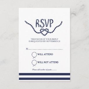 Tying the Knot Calligraphy RSVP Card