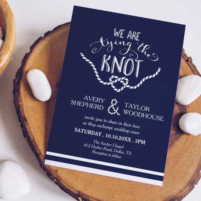 Tying the Knot Calligraphy Wedding Invitation (Creator Uploaded)