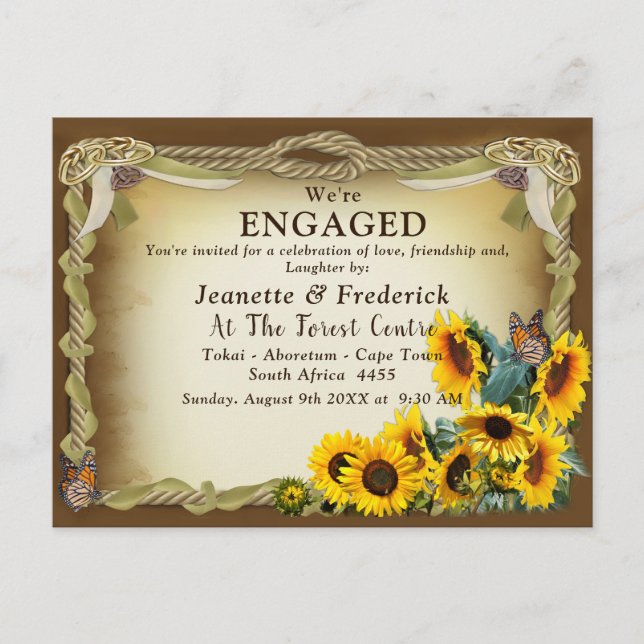 Tying the Knot Celebration Engagement Invitation Postcard (Front)