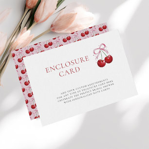 Tying the Knot Chic Modern Cherry Bridal Shower Enclosure Card