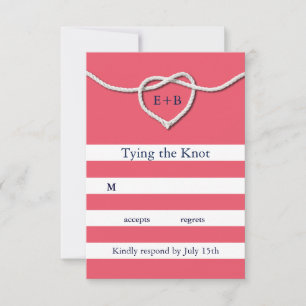 Tying the Knot Coral RSVP Card