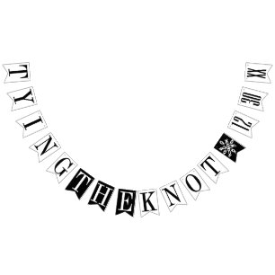 TYING THE KNOT: CUSTOM DATE Black & White Wedding Bunting