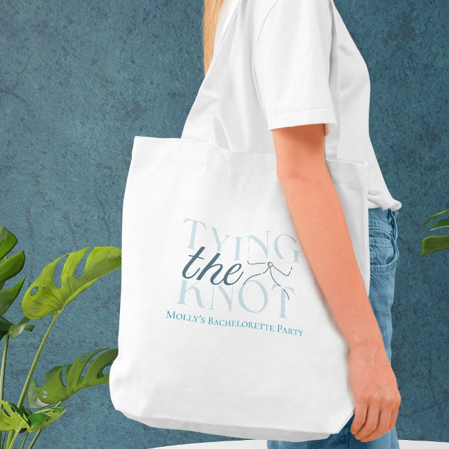 Tying the Knot – Elegant Minimalist Wedding Design Tote Bag (Tying the Knot tote bag with modern font – perfect for bridesmaid proposals or bridal celebrations!)