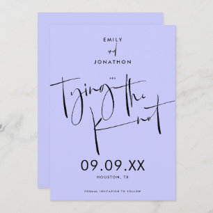 Tying the Knot Elegant Script Lavender Blue Save The Date