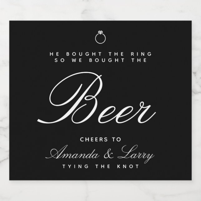 Tying The Knot Engagement Beer Labels (Single Label)