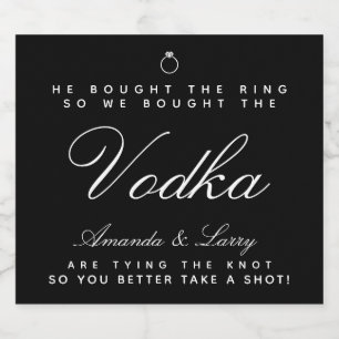 Tying The Knot Engagement Liquor Bottle Label