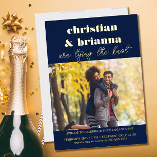 Tying the Knot Engagement Party Photo Gold