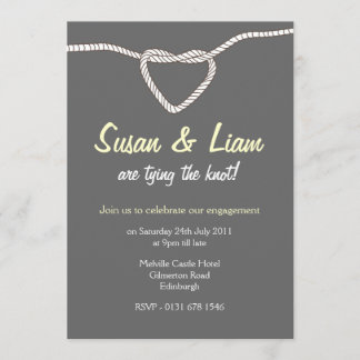 Tying the Knot Engagement Party -yellow & grey Invitation