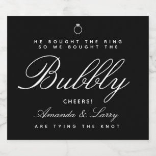 Tying The Knot Engagement Sparkling Wine Label