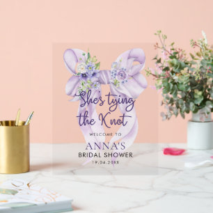 Tying the Knot Floral Bridal Shower Welcome Sign