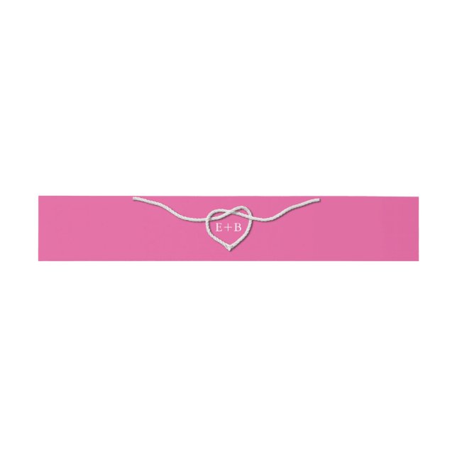Tying the Knot Fuchsia Belly Band Invitation Belly Band (Flat)