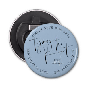 Tying The Knot Keepsake Dusty Blue Save The Date Bottle Opener