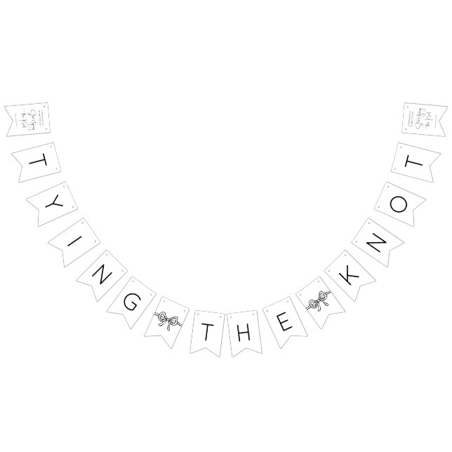 Tying The Knot Modern Script Bridal Shower Bunting (All)