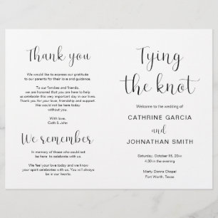 Tying the knot, Modern Wedding Foldable Program