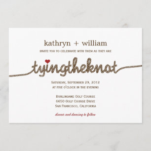 Tying the Knot Modern Wedding Invitation