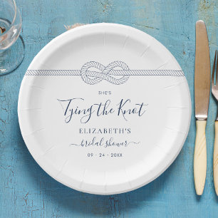 Tying the Knot Nautical Bridal Shower Paper Plate