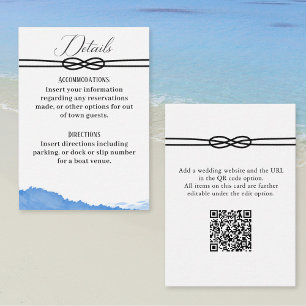 Tying the Knot on the Yacht Ocean Blue Watercolor Enclosure Card