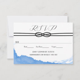 Tying the Knot on the Yacht Ocean Blue Watercolor RSVP Card