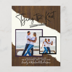 Tying The Knot - Photo Engagement Party Invitation Flyer