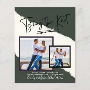 Tying The Knot - Photo Engagement Party Invitation Flyer