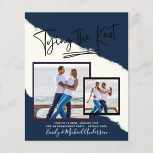 Tying The Knot - Photo Engagement Party Invitation Flyer