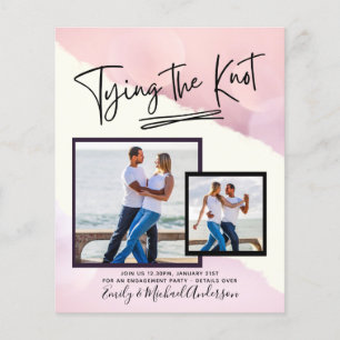 Tying The Knot - Photo Engagement Party Invitation Flyer