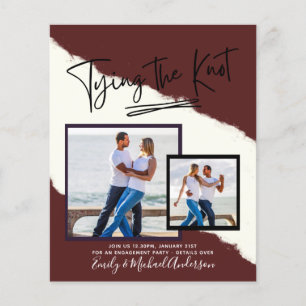 Tying The Knot - Photo Engagement Party Invitation Flyer