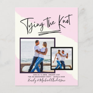 Tying The Knot - Photo Engagement Party Invitation Flyer