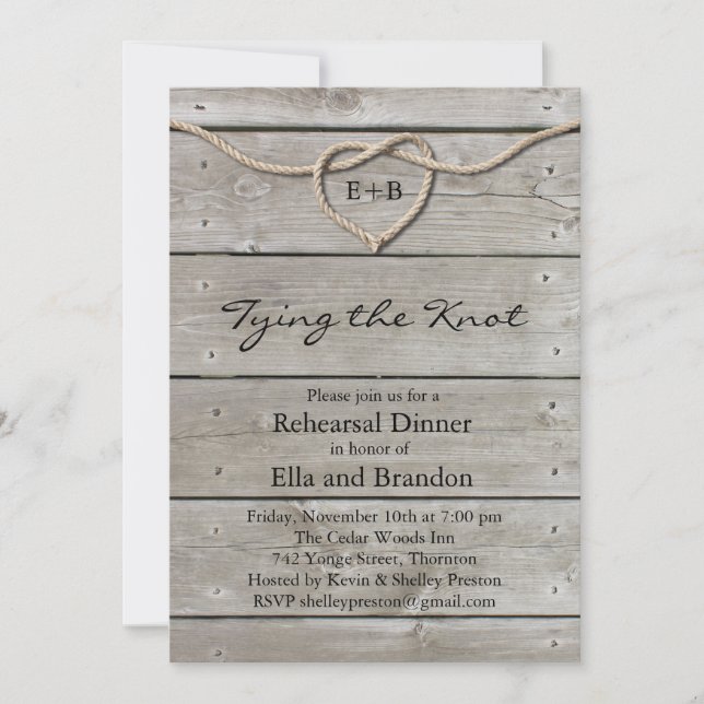 Tying the Knot Rehearsal Dinner Invitation (Front)