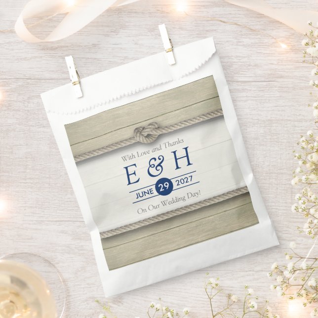 Tying The Knot Rustic Beach Wedding Favour Bags (Clipped)
