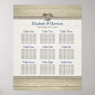 Tying The Knot Rustic Beach Wedding Seating Chart