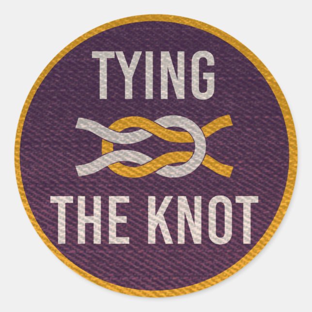 Tying the Knot Scout Patch Wedding Sticker (Front)