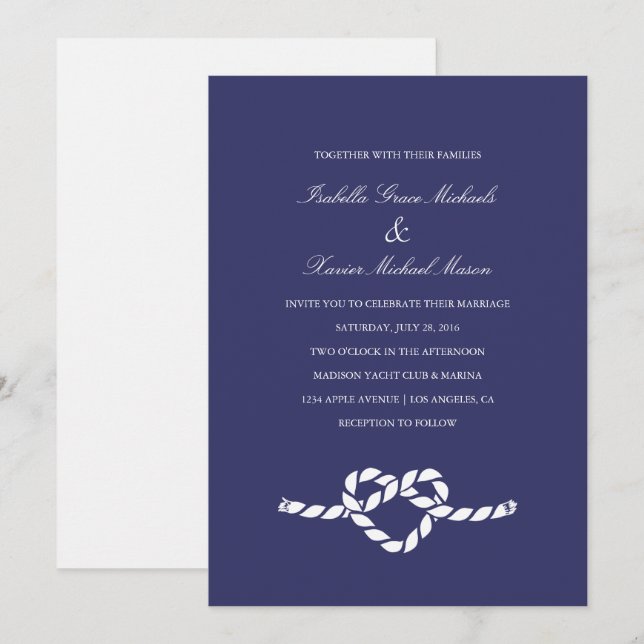 Tying The Knot | Wedding Invitation (Front/Back)