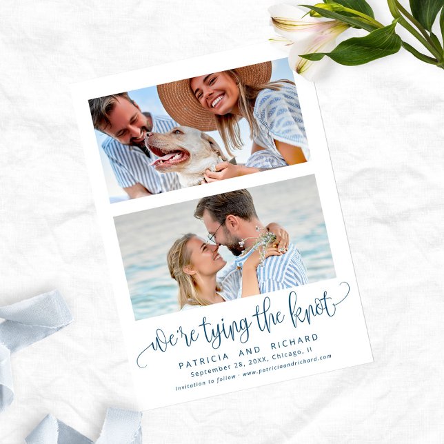 Tying The Knot Wedding Save The  Date 2 Photo Invitation (Creator Uploaded)