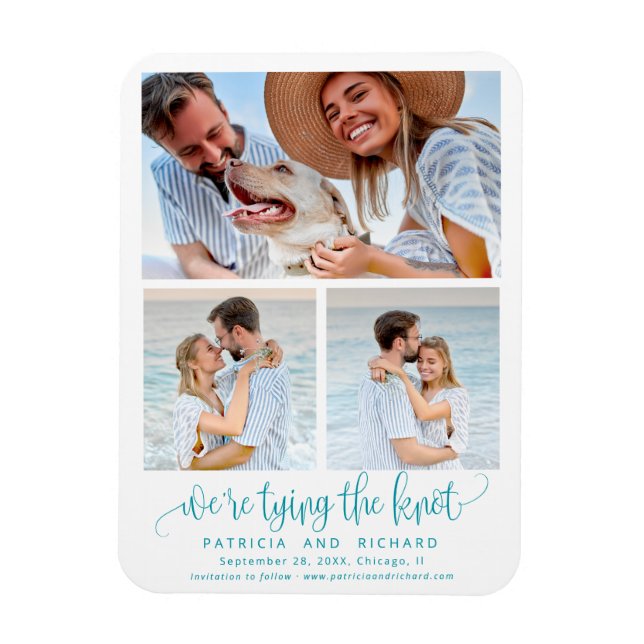 Tying The Knot Wedding Save The  Date 3 Photo Magnet (Vertical)