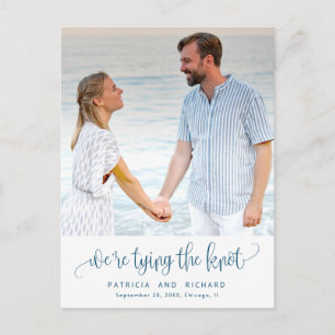 Tying The Knot Wedding Save The  Date Photo Postcard
