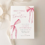 Tying Up Her Twenties Coquette Bow 30th Birthday Invitation<br><div class="desc">Celebrate in style with this She's Tying Up Her Twenties birthday invitation—perfect for a dirty thirty celebration! Designed with a feminine touch, this elegant invite features pink watercolor coquette bows and elegant script typography. Perfect for a bow themed 30th birthday party. Whether it’s an intimate dinner or a glamourous soirée,...</div>