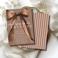 Tying Up My 20s Brown Coquette Bow 30th Birthday