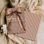 Tying Up My 30s Brown Coquette Bow 40th Birthday Invitation<br><div class="desc">Tying Up My 30s Mocha Brown Coquette Bow 40th Birthday Invitation Celebrate her 40th birthday with glamorous style with this Tying Up My 30s Mocha Brown Coquette Bow 40th Birthday Invitation. Featuring a watercolor bow illustration and write script lettering. Simple and elegant. Perfect for Tying Up Her Thirties Party, classy...</div>