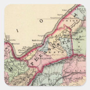 Tyler, Ritchie, Pleasants, Wood, Wirt counties Square Sticker